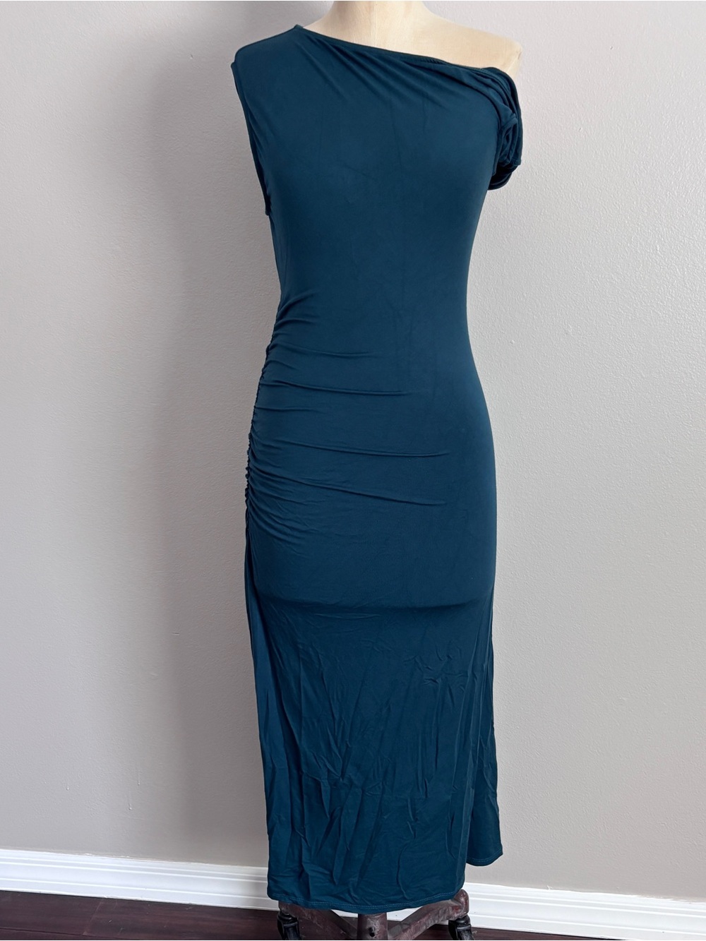 Women’s Drop Shoulder Teal Bodycon Maxi Dress -Size Medium